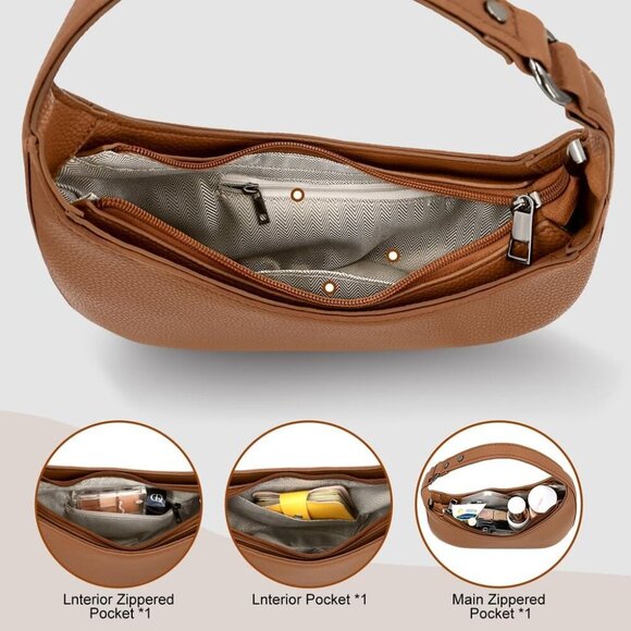 Small Shoulder Bag for Women - Lightweight Vegan Leather Evening Purse, Trendy D - Picture 5 of 7